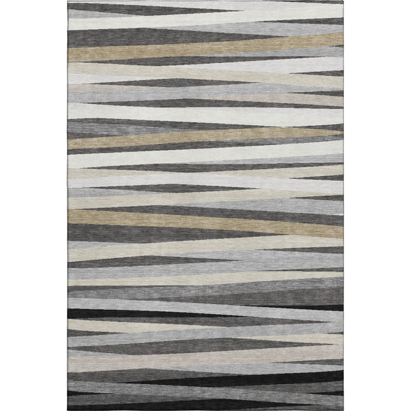 Premium Machine Washable Naglee AMF997 Stripes Rug, Rectangle 2'6" x 3'10"