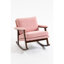 Chaise berçante d'appoint Mid-Century moderne avec structure en bois, rembourrée pour le confort du salon et de la chambre à coucher-133754807