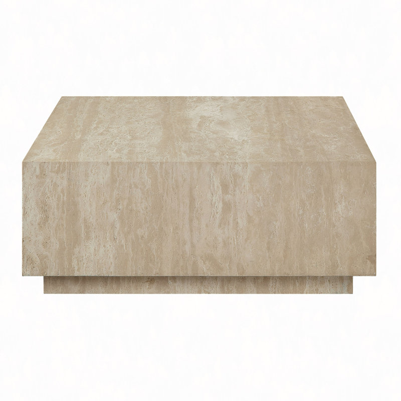 Table basse beige en travertine