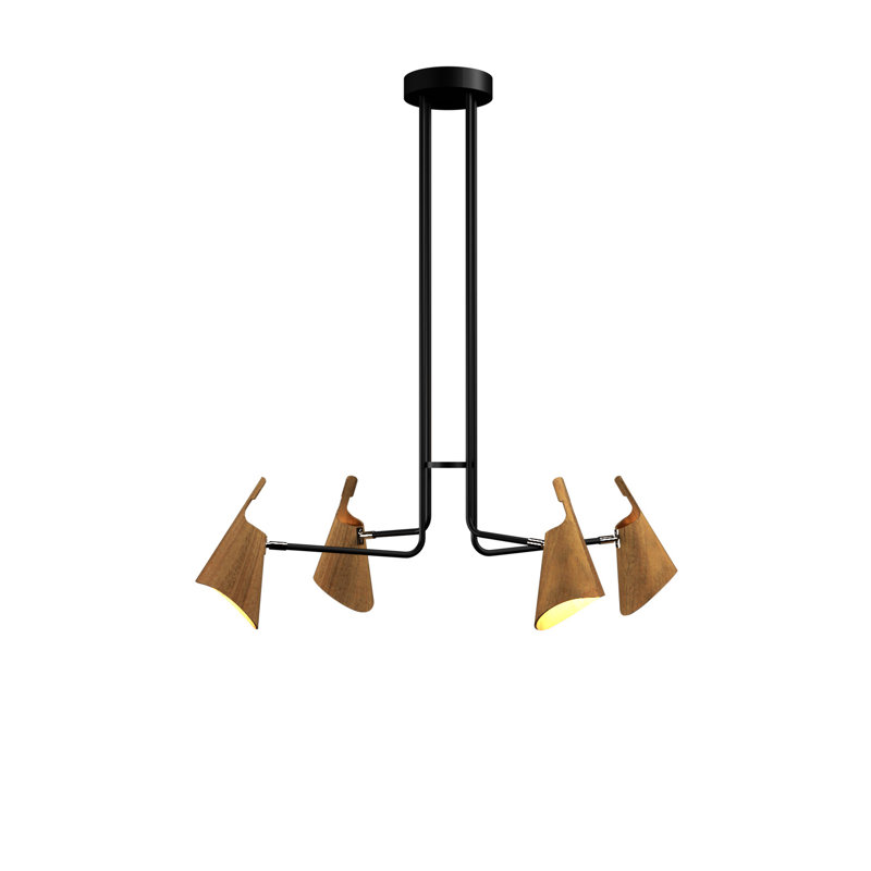 Chandelier, Louro Freijó, 4, 43.11" H x 39.76" W x 25.79" D