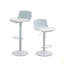 Ensemble de 2 tabourets de bar - tabourets de bar modernes en cuir de polyuréthane à hauteur de comptoir avec dossier, îlots de cuisine pivotants à hauteur réglable, sans accoudoirs, grande base-734939905