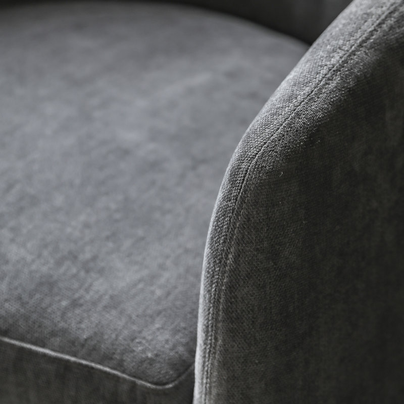 Bengie Upholstered Barrel Chair, Anthracite