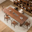 Table de salle à manger rectangulaire en bois massif noyer clair-151264193