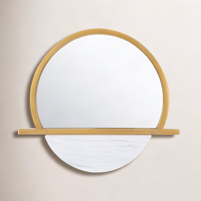 Daryll Metal Flat Mirror with Shelves