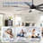 Elraine 62" Large Modern Ceiling Fan with Light Kit and Remote Control, 3 LED Colors, 6 Speed Noiseless DC Motor, Plywood Blades, for Indoor/Covered Outdoor Use-533197154-533197180-494312755