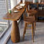 Table de bar droite en bois massif noisette