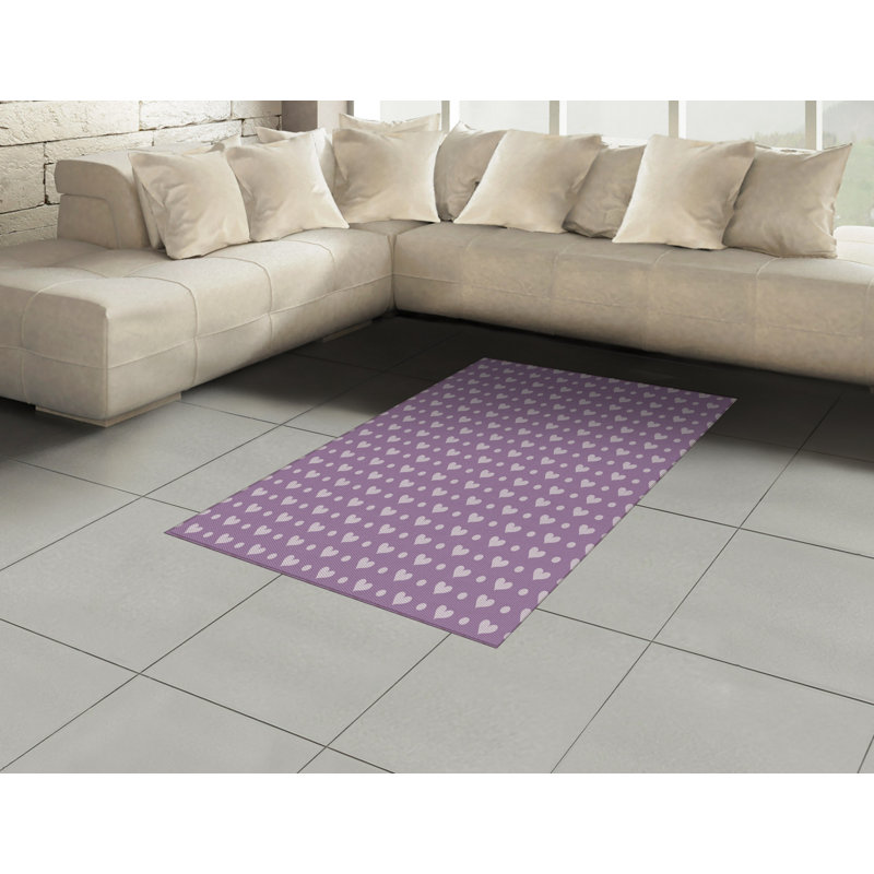 Tapis décoratif mauve à haute densité en fibre de polyester, Rectangle— 4 pi x 5 pi 8 po