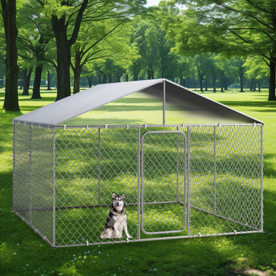 82.7'' H Panel Steel Yard Kennel With Door