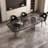 Kepner Glass Top Metal Base Dining Table-389920649