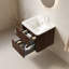 Meuble-lavabo mural moderne avec lavabo, conception en noyer contreplaqué pour salle de bain contemporaine