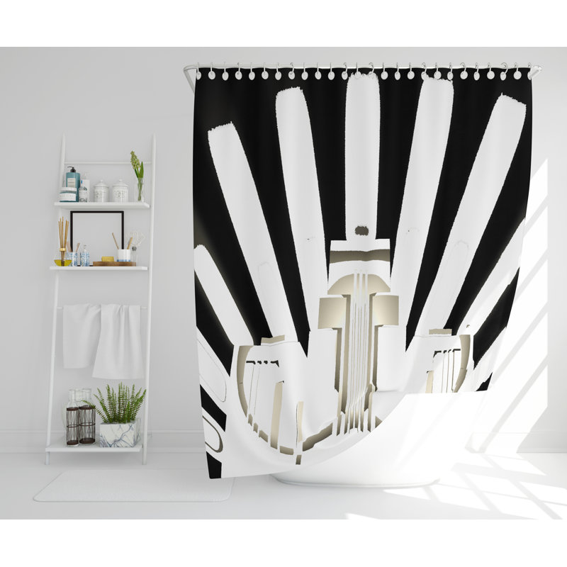 Wildomar Polyester Shower Curtain, 168cm H x 168cm W