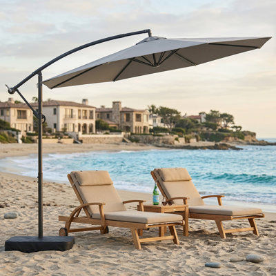 Cantilever Umbrellas with Base, Gray