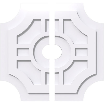 20"OD x 3"ID x 6"C x 1"P Haus Architectural Grade PVC Contemporary Ceiling Medallion, Two Piece