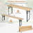 70" 3-Piece Folding Picnic Table with Benches for 6,Fir Wood&Metal Frame for Patio