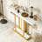 Modern Console Table Faux Marble Sofa Table with LED Lights
