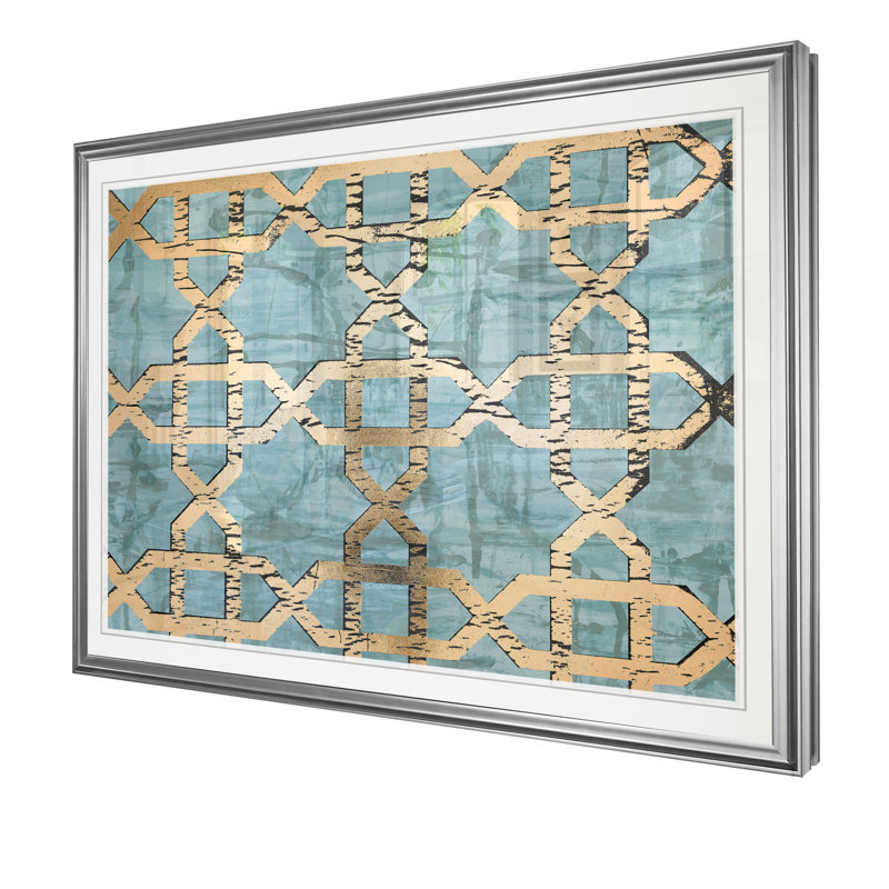 « gildeds géométriques iii », reproduction, H 20 po x l 24 po x P 1,5 po, Cadre argenté