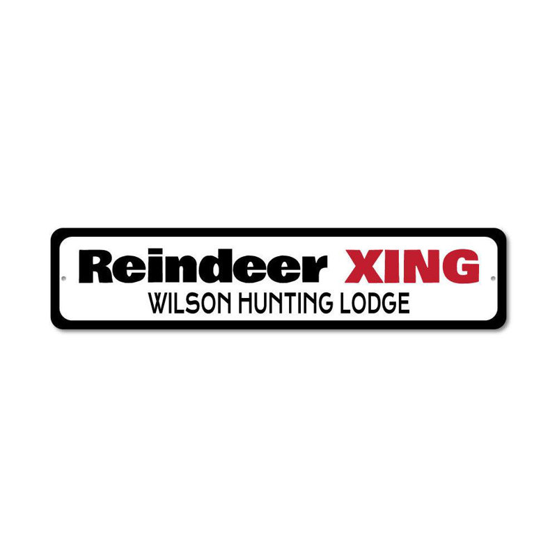 Enseigne de rennes en aluminium sur mesure, H 4 po x l 18 po x P 0,04 po
