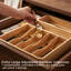 Organisateur de tiroir - Plateau en bambou pour coutellerie, couverts et porte-ustensiles en bambou naturel