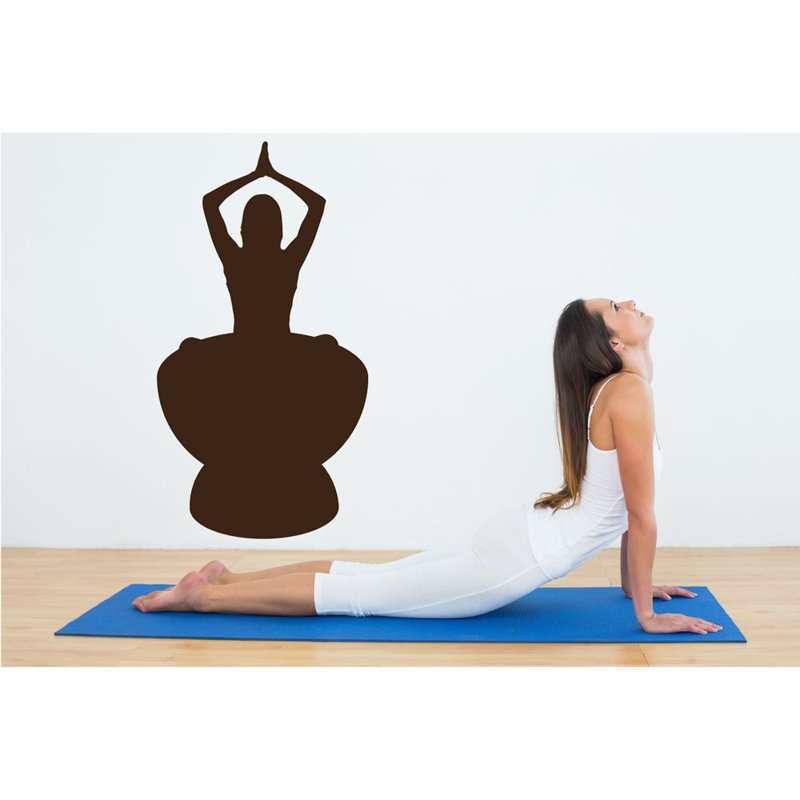 Adhésif décoratif yoga, Brun, H 36 po x l 19 po
