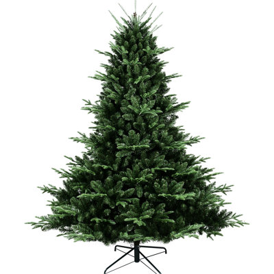 7ft Full - Shaped Christmas Tree With 2257 , Pe/ Mixed, Wide Base For Grand Impact, Hinged Structure Reduces Setup Effort, Metal Stand Repeated Use, 65 In Wide, 34.1 Lb Weight Tree, Tips, Pe/,