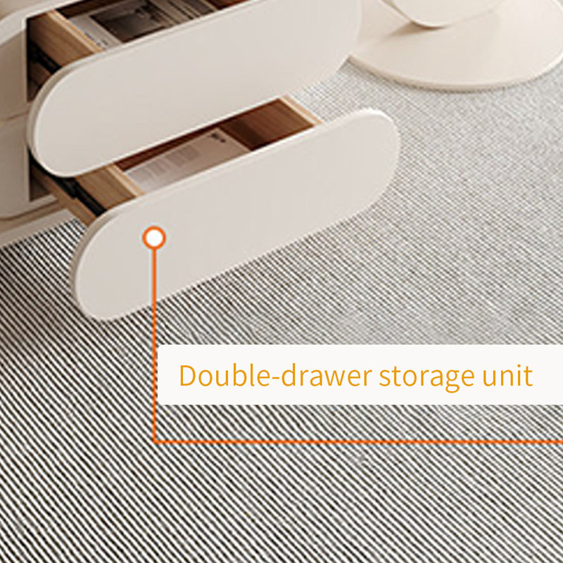 Table basse Rock Slab avec rangement, Blanc, Blanc, H 19,68 po x L 39,37 po x l 19,68 po