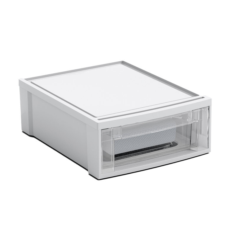 Petit tiroir de rangement empilable 15,7 po, Blanc