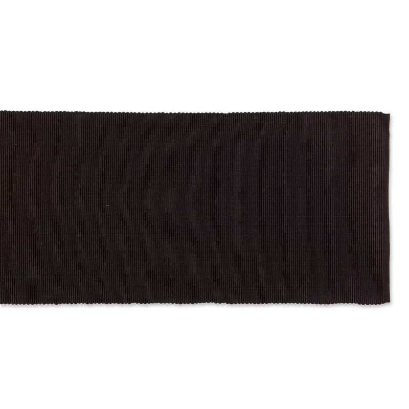 Esma Striped 100% Cotton Table Runner, Black