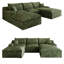 Canapé modulaire en forme de U de 106 po avec méridienne droite et repose-pieds, structure à double couche en velours côtelé, coussin amovible, aucun assemblage requis-1881863493-1881863495
