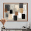 Formes noires avec mélange abstrait de minimalisme gris - impressions sur toile minimalisme, art mural gris minimaliste