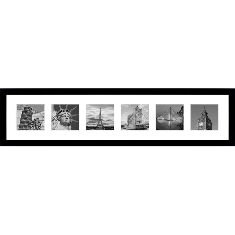 Adalhi Wood Picture Frame with Mat, Black