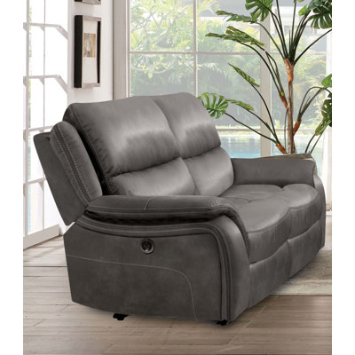 Causeuse transitionnelle l 68,4 po, gris foncé