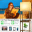 Lampe sur pied avec tablettes, lampe sur pied moderne avec chargeur sans fil, 1 tiroir et 2 ports USB et 2 prises de courant-2035750523