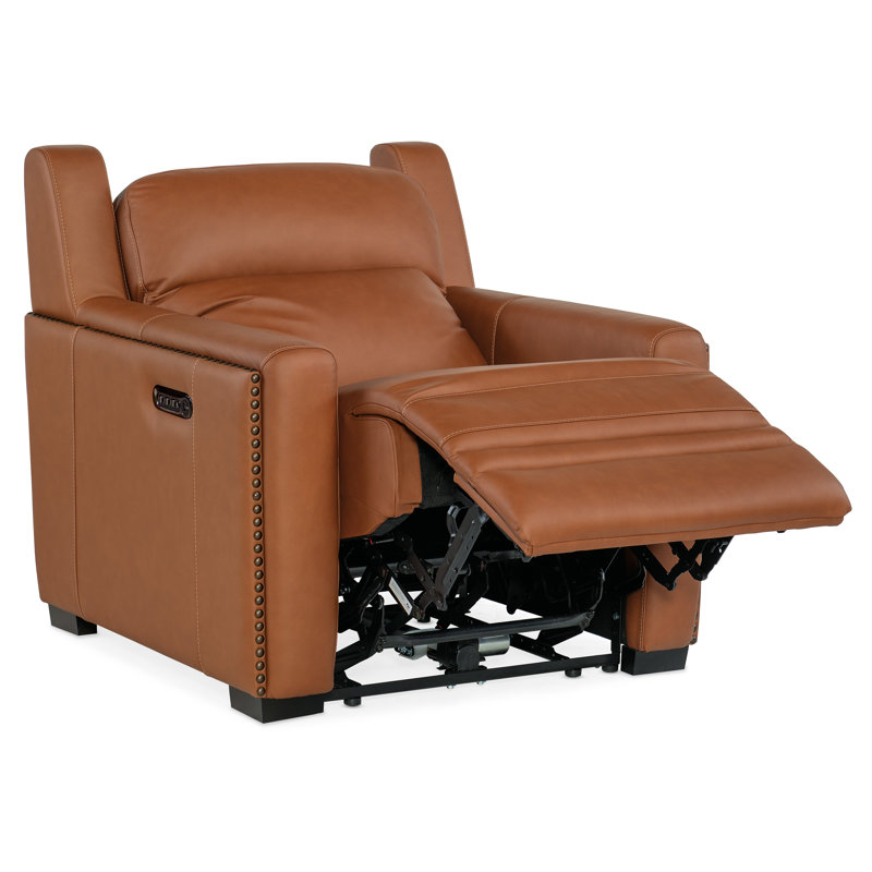 MS Recliner, Brown Genuine Leather