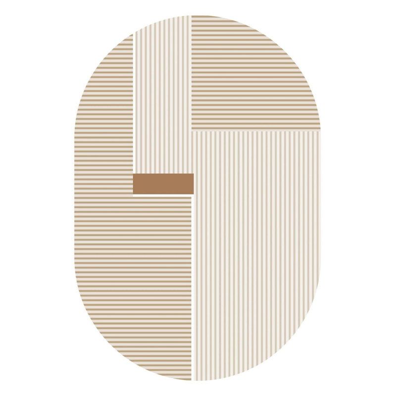 Tapis moderne avec envers antidérapant, Ovale 3 pi 3 po x 9 pi 10 po