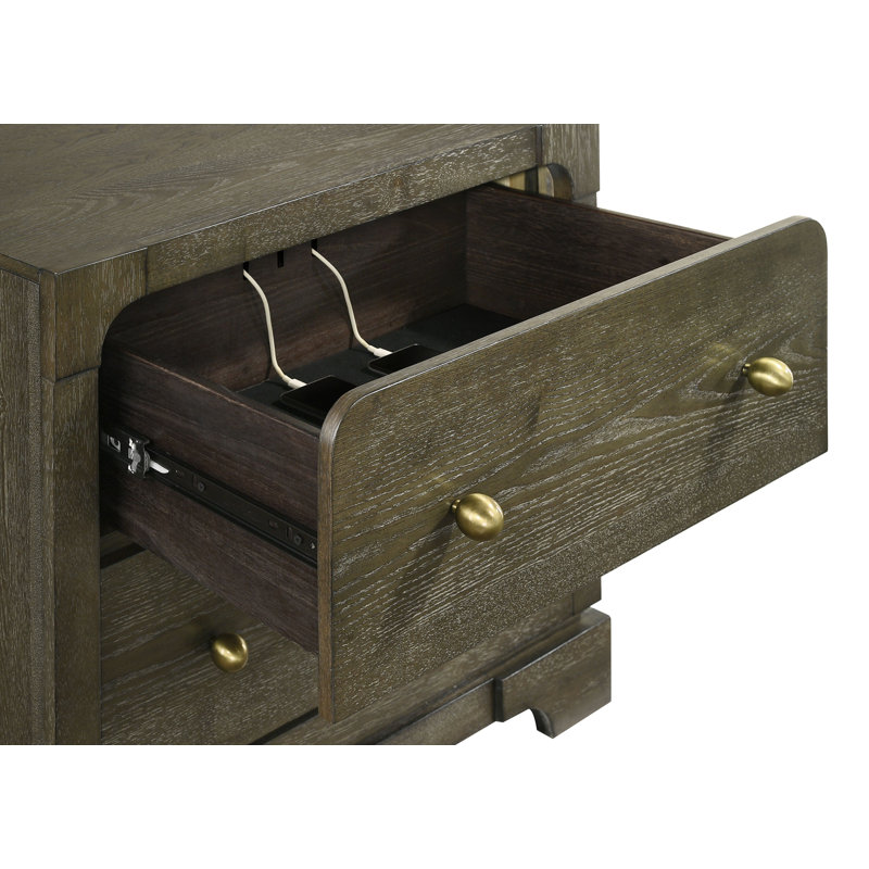 Ensemble de chambre à coucher de 5 pièces Iridissa Grand Aesthetic - Cacao foncé Iridissa, Grand lit
