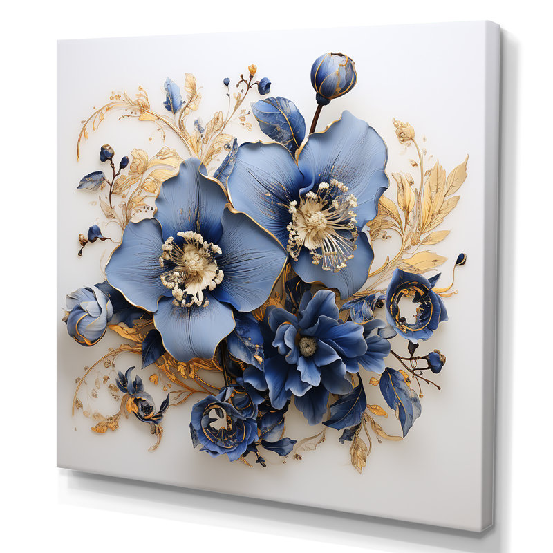 Blue Orchids Whispered Symphony, H 16 po x l 16 po x P 1 po, Toile tendue
