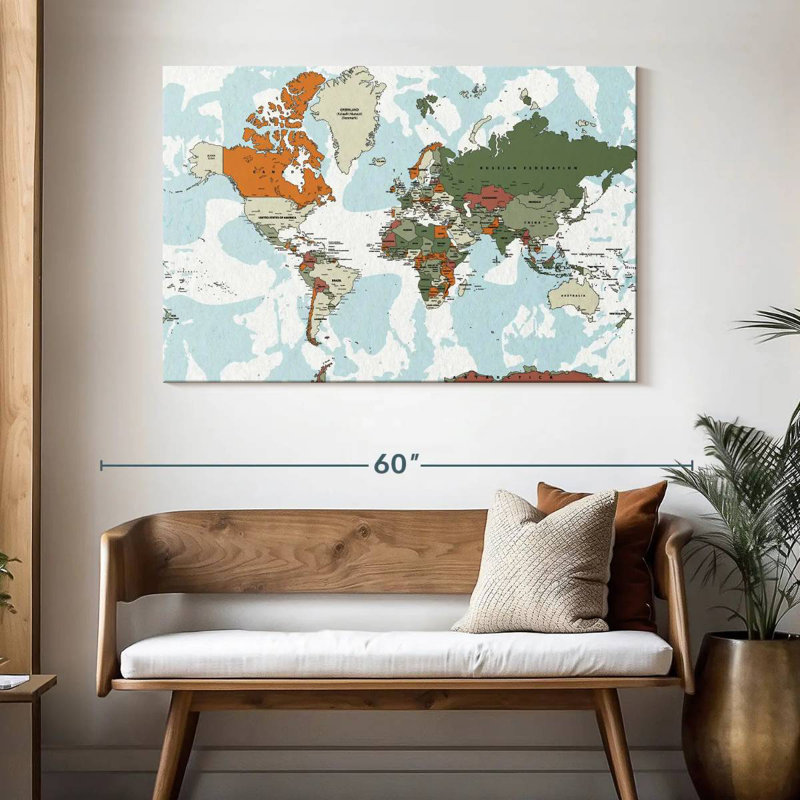 Carte du monde éducatif VI, H 32 po x l 48 po
