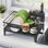 Kitchen Counter Dish Drying Rack with Spout and Cutlery Holder