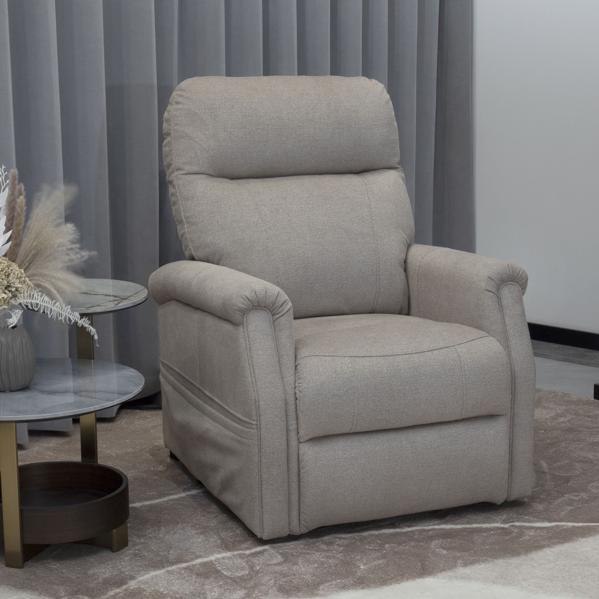 Hamite Power Lift Recliner Chair with Massage and Heat Movable Chair with Wheels, Pillow Included Latitude Run Fabric: Gray Velvet