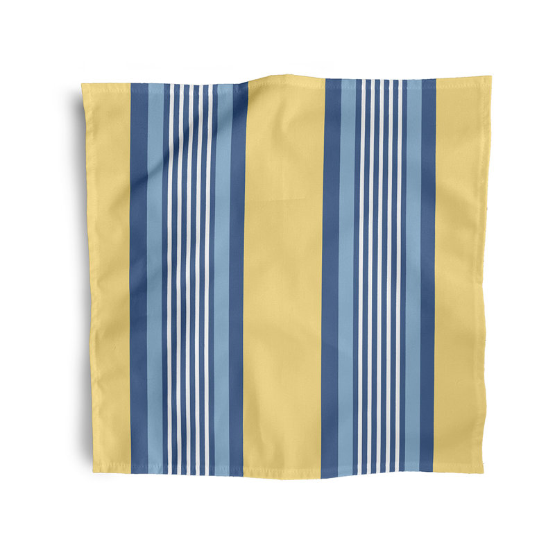 Horacia Polyester Striped Square Napkin, Yellow