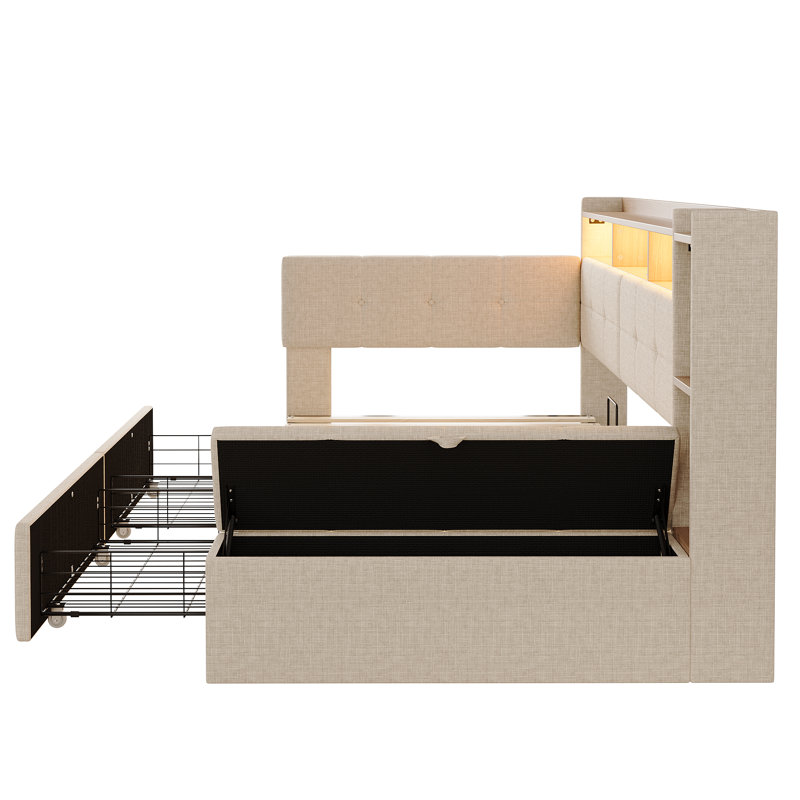 Upholstered Daybed, Beige