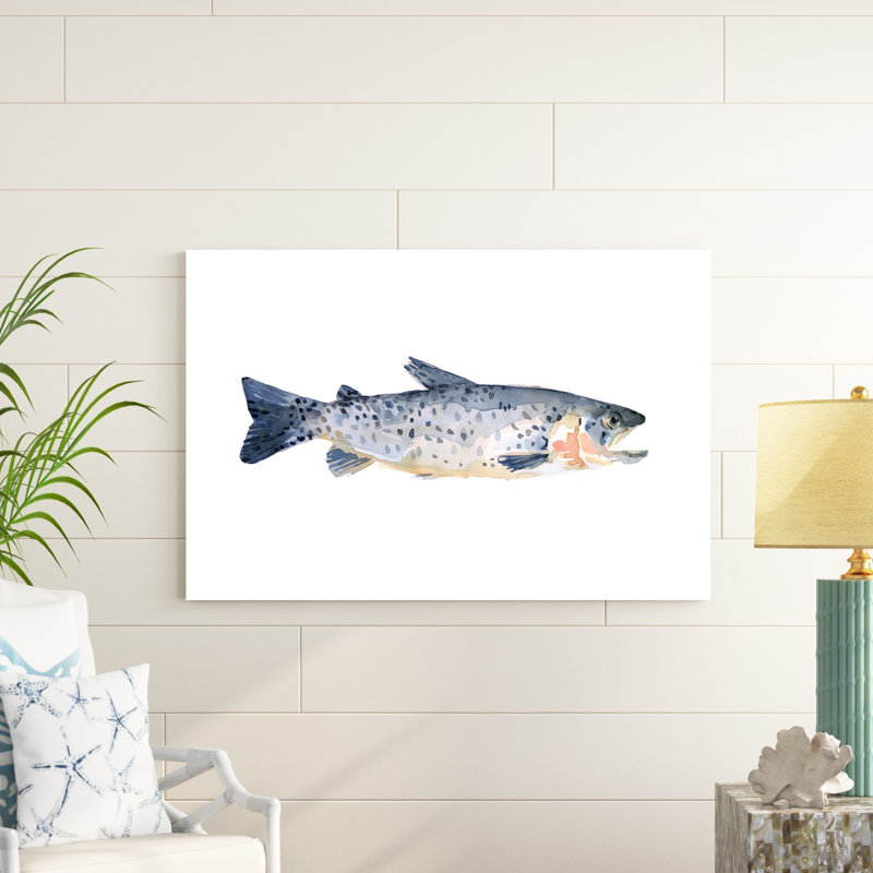 «Freckled Trout IV», peinture sur toile, H 32 po x l 48 po