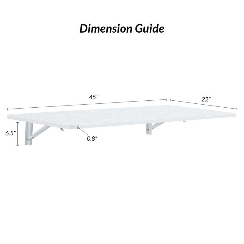 CleanLine 45"W Drop-leaf Laundry Table, Wall-mounted Utility Workstation Table, Multi-purpose, White, White