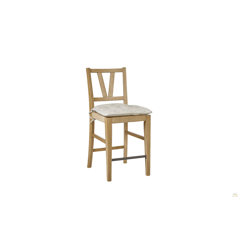 Chaise à hauteur de comptoir à lattes (ensemble de 2), Havane clair