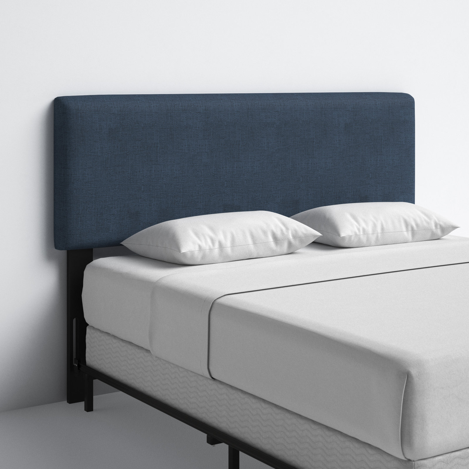 Eisley Upholstered Headboard, King, Zuma Navy Textured Linen