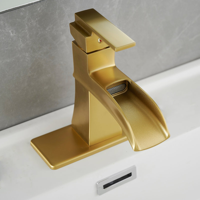 Single-Hole Bathroom Faucet, Brushed Gold