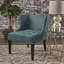 Chaise en tissu bleu sarcelle foncé avec des éléments de design moderne, des coutures gaufrées à boutons et des détails cloutés attrayants, l 27,68 po x P 27,94 po, H 31,38 po, attrait occasionnel, garniture charmante à boutons, l 28 po x P 28,5 po-2028913485