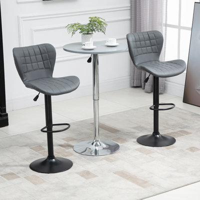 Cissell Swivel Upholstered Adjustable Height Counter Stool with Metal Frame