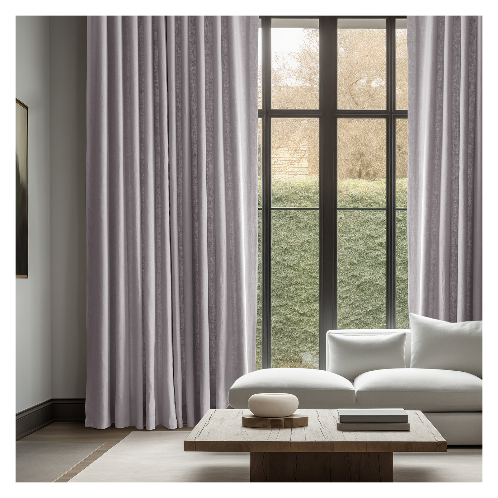 Briella French Linen Room Darkening Curtain, Earl Gray, 50" W x 108" L