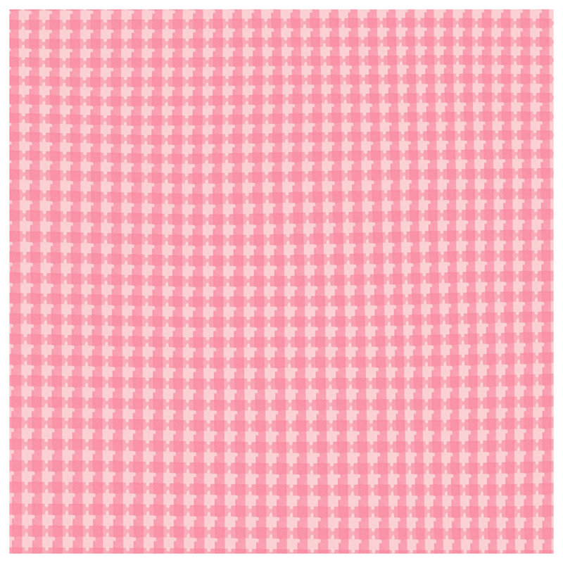 Pink Houndstooth Pattern Double Sided Throw Pillows, 14 x 14 inches
